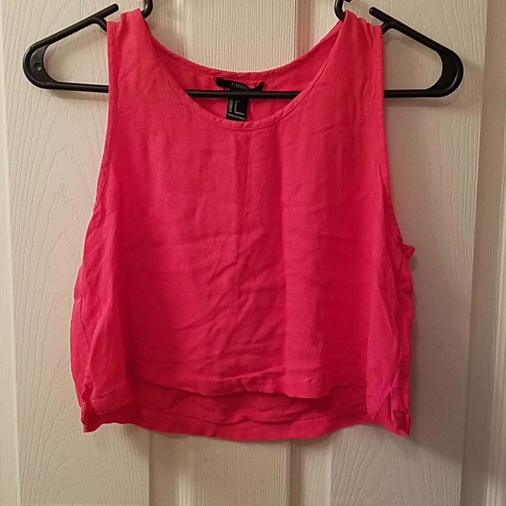 Box cut crop tank top